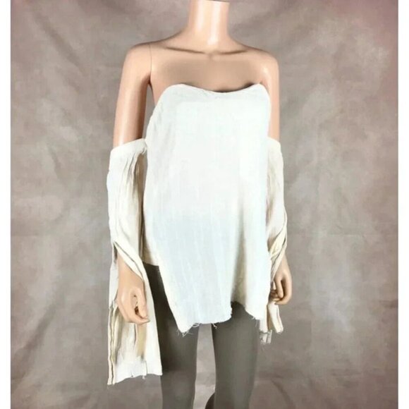 LEXI DREW Off The Shoulder Distressed Boho Top MEDIUM - Picture 2 of 8